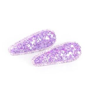Purple Glitter Hair Clips
